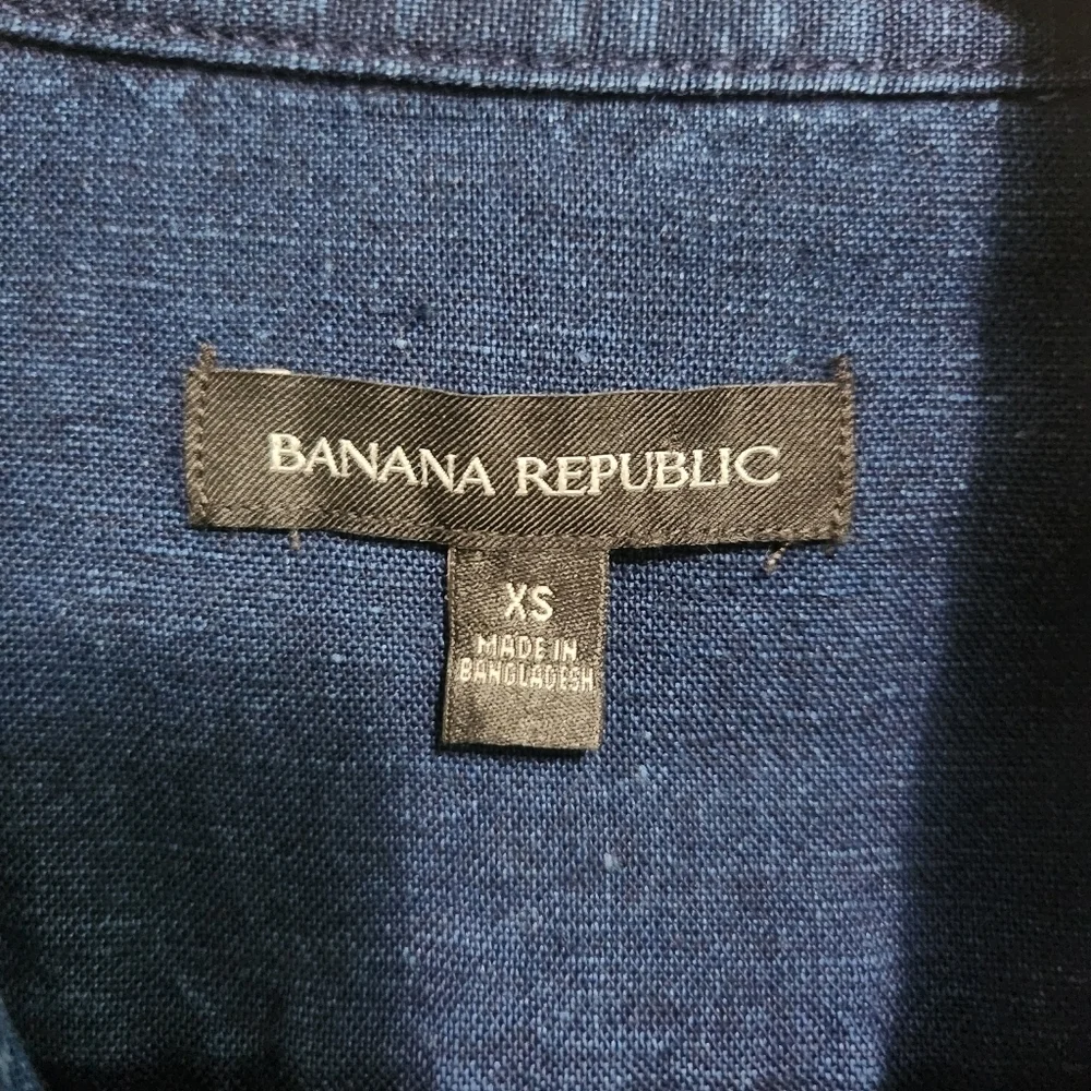 EUC BANANA REPUBLIC LINEN BLEND INDIGO UTILITY JUMPSUIT DARK INDIGO SZ XS